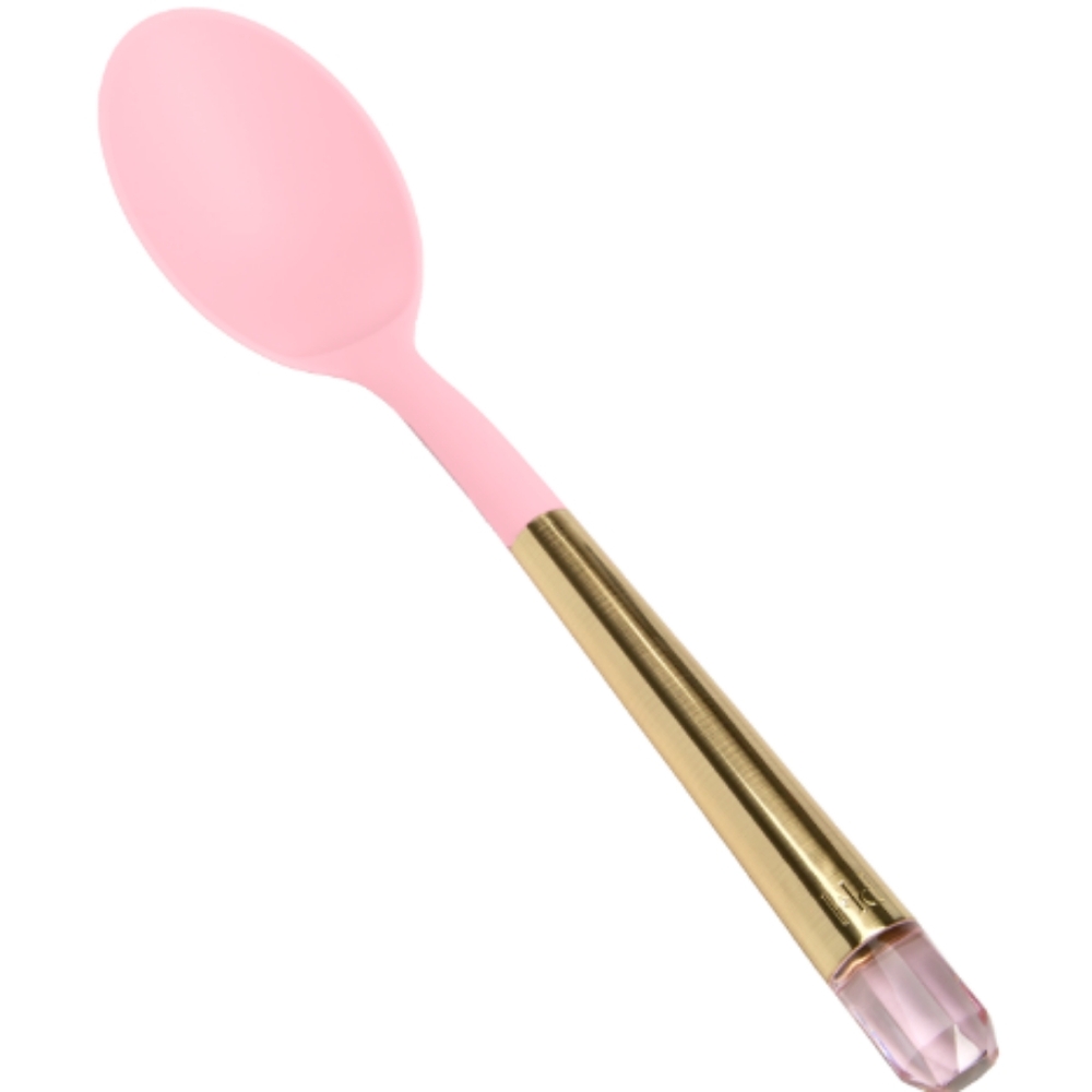 New Paris Hilton solid spoon with jewel shaped handle, pink
